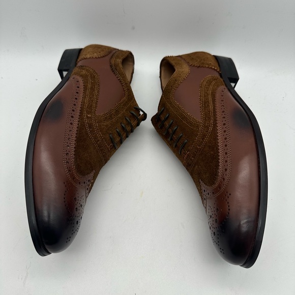 DAPPER SHOES CO. Handcrafted Genuine Leather Men's Wingtip Brogue Oxfords Sz 10 - Picture 6 of 9